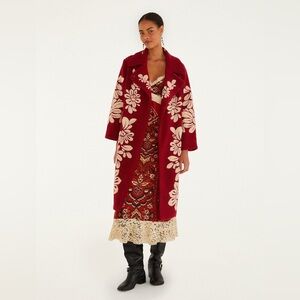 FARM Rio Burgundy Bold Flowers Fleece